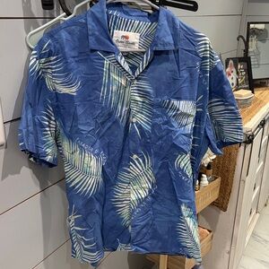 American Eagle Outfitters Blue Leaf Print Men's Shirt